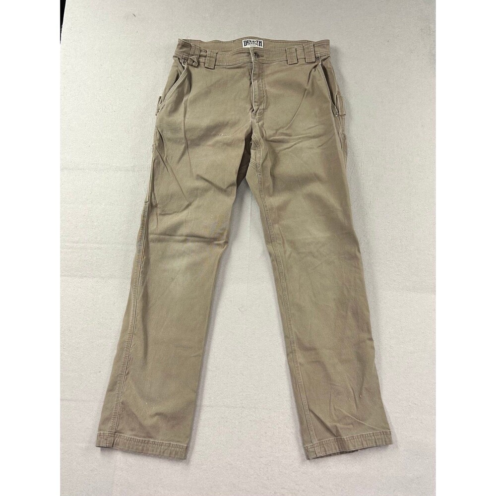 Duluth Trading Co Flex Fire Hose Pants Mens 36x36 Khaki Work Utility Brown